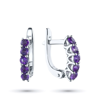 Серьги из серебра с аметистами э0607сг05103500