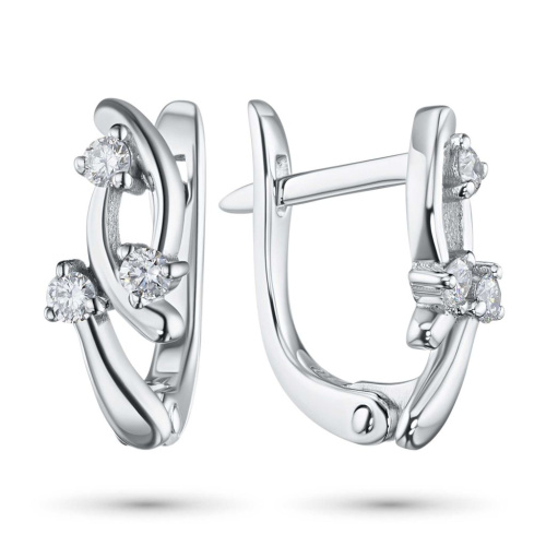 Серьги из серебра с бриллиантами э0601сг04211014