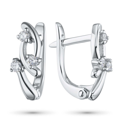 Серьги из серебра с бриллиантами э0601сг04211014