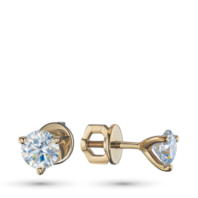 Пусеты из желтого золота э0312пс05112600