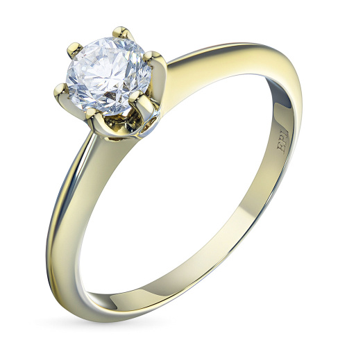 Кольцо из желтого золота с бриллиантом э0301кц01178400