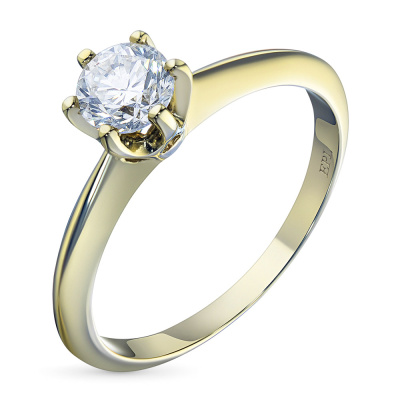 Кольцо из желтого золота с бриллиантом э0301кц01178400