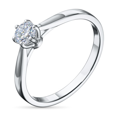 Классическое кольцо из серебра э0612кц05220202_white