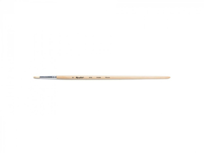 Кисть щетина №4 круглая Roubloff "1612" длинная ручка п/лак