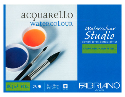 Блокнот-склейка для акварели Fabriano "Watercolour" 24х32 см 20 л 200 г