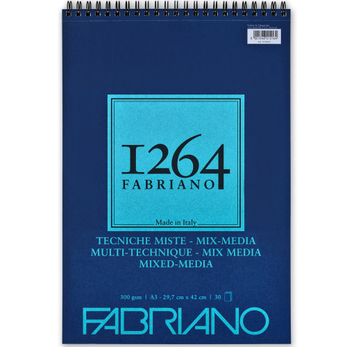 Альбом для смешанных техник на спирали Fabriano "1264 MIX MEDIA" 29,7х42 см 30 л 300 г