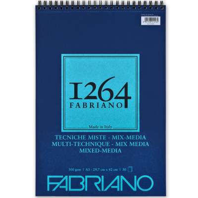 Альбом для смешанных техник на спирали Fabriano "1264 MIX MEDIA" 29,7х42 см 30 л 300 г