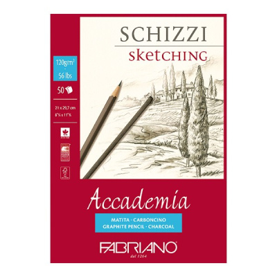 Блокнот-склейка для графики Fabriano "Accademia sketching" А4 50 л 120 г