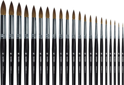 Кисть колонок круглая Альбатрос "Профи" длинная ручка