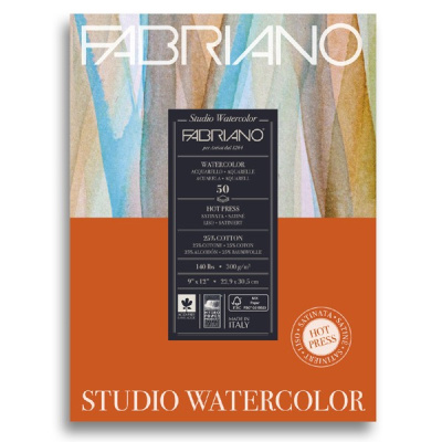 Альбом-склейка для акварели Fabriano "Watercolour Studio" Сатин 22,9x30,5 см 50 л 300 г