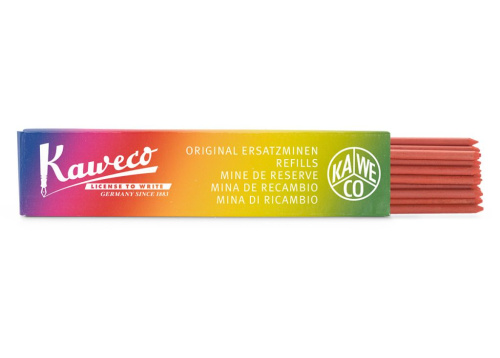 Набор грифелей для механических карандашей KAWECO 2,0 мм НB 24 шт красный в картонной упаковке