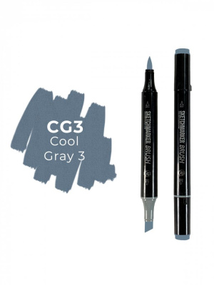 Маркер двухсторонний на спиртовой основе Sketchmarker Brush Цвет Прохладный серый 3