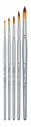 Набор кистей синтетика ShinHanart Artist 5 шт, круглые № 2,6,8,12,16