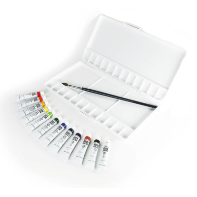 Набор акварели ShinHanart "Professional Sketchers" 12 цв* 7,5 мл, палитра, кисть в пластик.