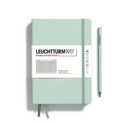 Блокнот в клетку Leuchtturm1917 "Natural Colors" 14,5x21 см 125 л, твердая обложка, цвет: Мятный