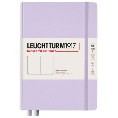 Записная книжка в линейку Leuchtturm A5 251 стр., твёрдая обложка, сиреневый