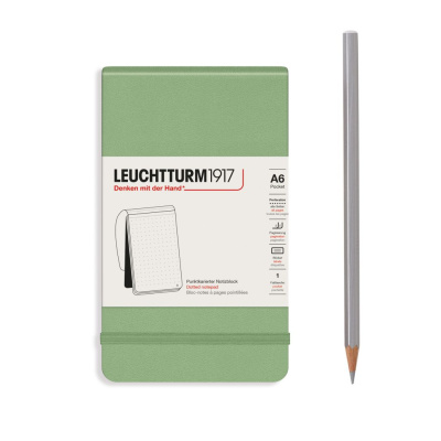 Блокнот в точку Leuchtturm Reporter Notepad Pocket 188 стр., твердая обложка пастельный зеленый