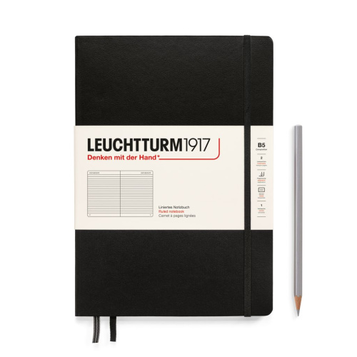 Блокнот в линейку Leuchtturm1917 Composition B5 109 л, твердая обложка Черный
