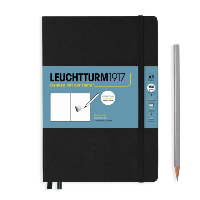 Скетчбук Leuchtturm А5 112 стр., 150 г, твердая обложка черный