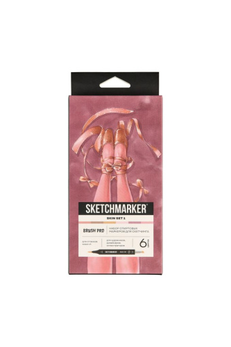 Набор маркеров Sketchmarker "Brush Pro Skin Set v.1 6 цв. в картонной упаковке