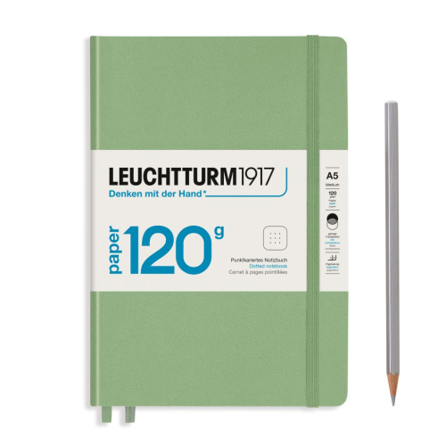 Блокнот в точку Leuchtturm Edition А5 203 стр., твердая обложка пастельный зеленый
