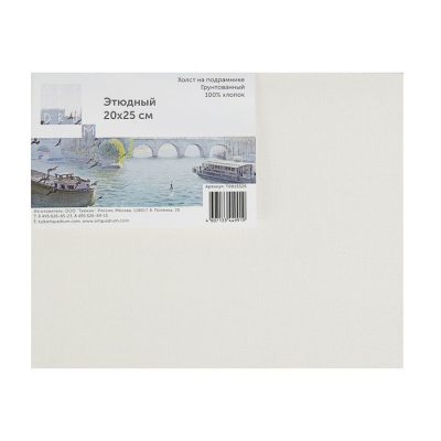Холст на подрамнике грунтованный Туюкан этюдный, 256 гр.