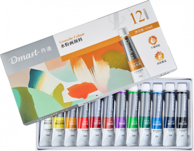 Набор гуаши Dmast 12 туб по 12 мл в картонной упаковке