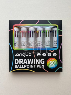 Набор мультицветных ручек Languo 6 шт по 10 цветов