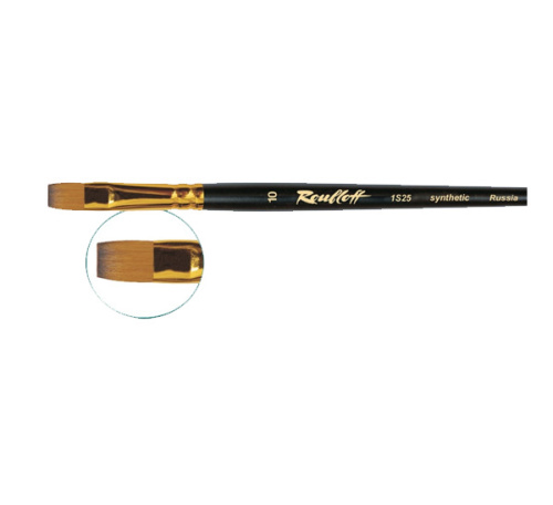 Кисть синтетика под колонок №20 плоская Roubloff "1S25" короткая ручка