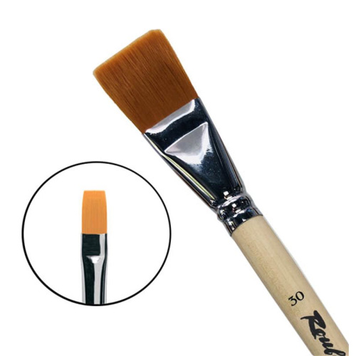 Кисть синтетика №30 плоская Roubloff "1222" длинная ручка п/лак