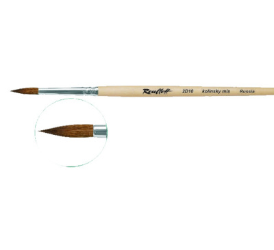 Кисть колонок микс №00 круглая Roubloff "1D10" ручка короткая лакированная