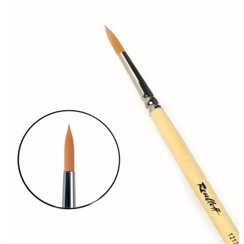 Кисть синтетика №10 круглая Roubloff "1212" длинная ручка п/лак