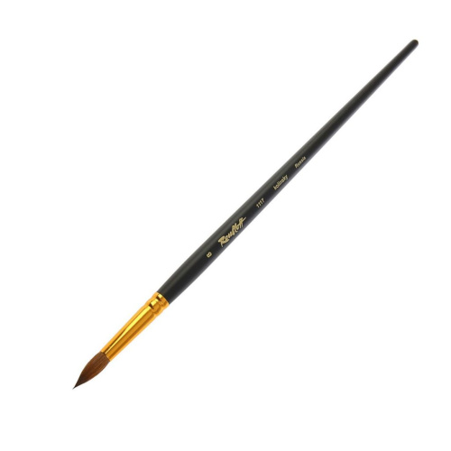 Кисть колонок №8 круглая Roubloff "1117" длинная ручка, матовая