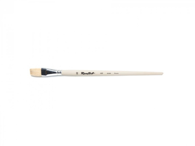 Кисть щетина №22 плоская Roubloff "1622" длинная ручка п/лак