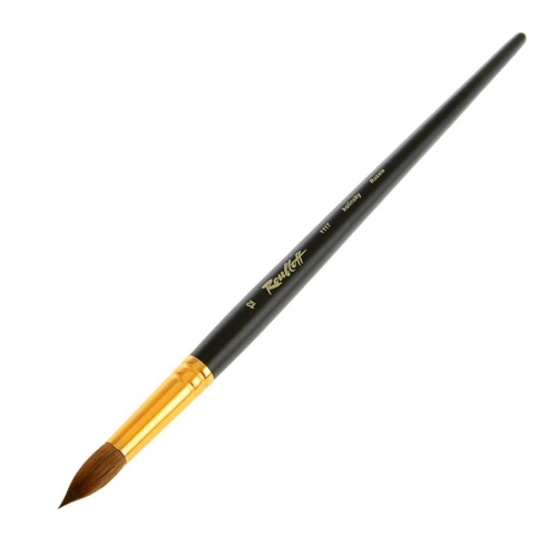 Кисть колонок №12 круглая Roubloff "1117" длинная ручка, матовая