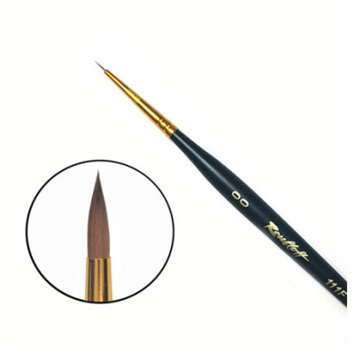 Кисть колонок №00 круглая Roubloff "111F" фигурная коротка ручка, матовая