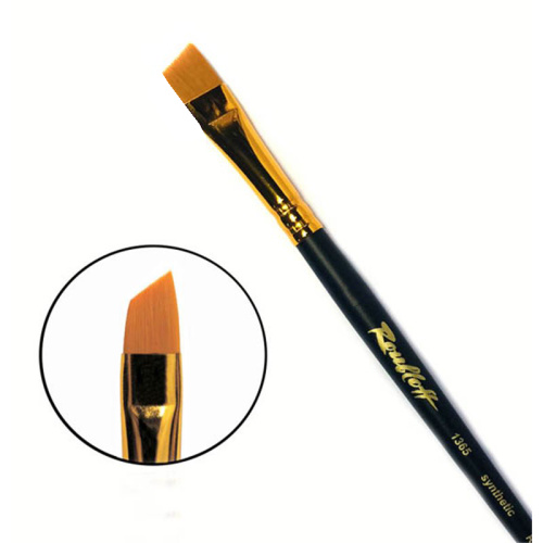 Кисть синтетика №10 скошенная Roubloff "1365" короткая ручка, матовая