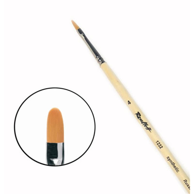 Кисть синтетика №4 овальная Roubloff "1232" длинная ручка п/лак