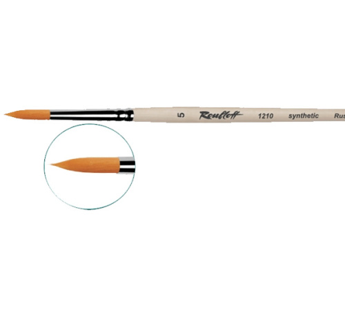 Кисть синтетика №7 круглая Roubloff "1315" короткая ручка, матовая