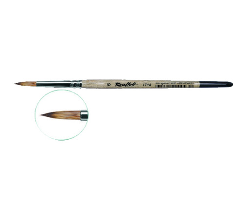 Кисть синтетика мангуст имитация №9 круглая Roubloff "1Т14" короткая ручка
