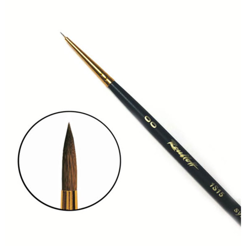 Кисть синтетика под колонок №00 круглая Roubloff "1S15" короткая ручка