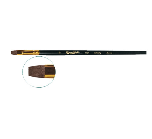 Кисть синтетика под колонок №4 плоская Roubloff "1S25" короткая ручка