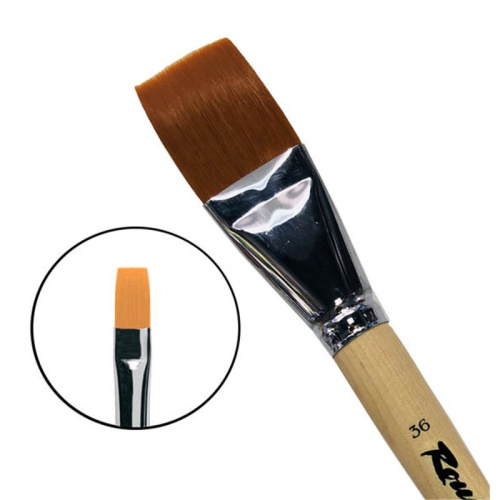 Кисть синтетика №36 плоская Roubloff "1222" длинная ручка п/лак
