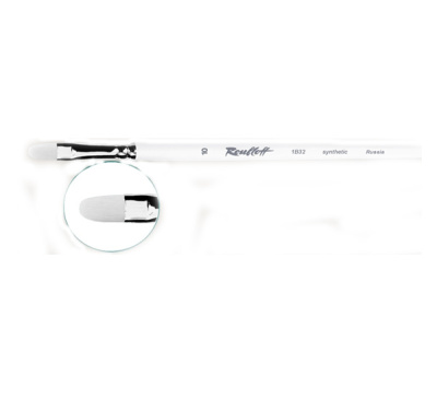 Кисть синтетика белая №6 овальная Roubloff "1B32" длинная ручка