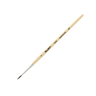 Кисть белка микс №1 круглая Roubloff "1А10" короткая ручка п/лак