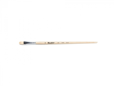 Кисть щетина №12 овальная Roubloff "1632" длинная ручка п/лак