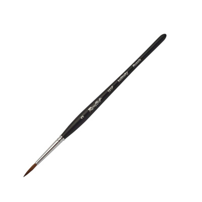 Кисть колонок №3 круглая Roubloff "101F" фигурная коротка ручка, матовая