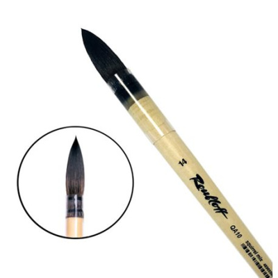 Кисть белка микс №14 круглая Roubloff "QA10" короткая ручка в пленочной обойме