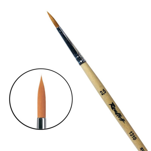 Кисть синтетика №2,5 круглая Roubloff "1210" короткая ручка п/лак