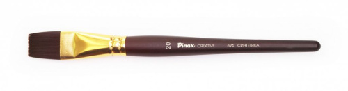 Кисть синтетика №20 плоская Pinax "Creative 694" жесткая, короткая ручка